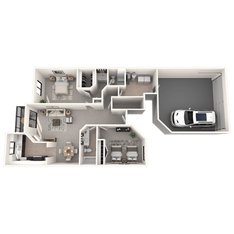 2 bedroom apartments in Novi, MI | Floor plan at River Oaks West Apartments in Novi, MI 48375